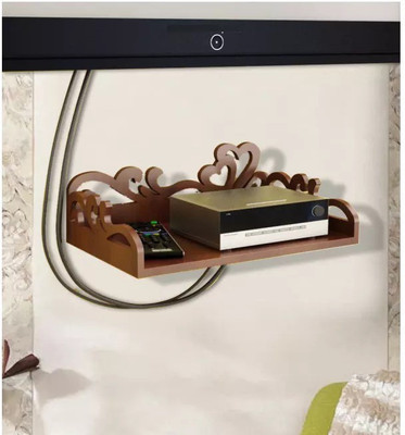 

Onlineshoppee Set Top Box Holder cum Remote Organizer MDF Wall Shelf(Number of Shelves - 1, Brown)