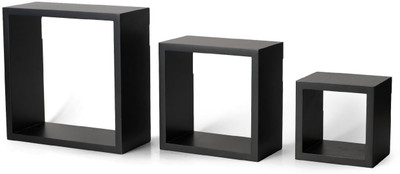 

Desi Karigar Wooden Wall Shelf(Number of Shelves - 3, Black)