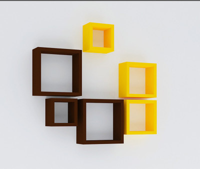 Craftatoz Wooden Wall Shelf(Number of Shelves - 6)
