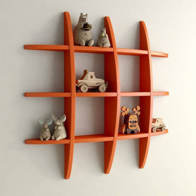 

Onlineshoppee Big Tier MDF Wall Shelf(Number of Shelves - 3, Orange)