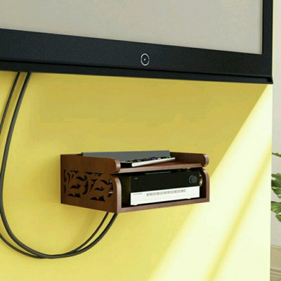 

MartCrown Brown Set Top Box Holder Wooden Wall Shelf(Number of Shelves - 1, Brown)