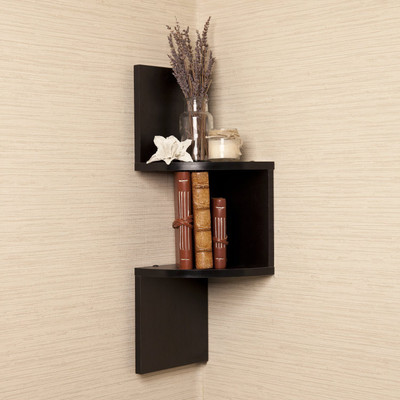 

Custom Decor Zig Zag Corner Wooden Wall Shelf(Number of Shelves - 2, Brown)