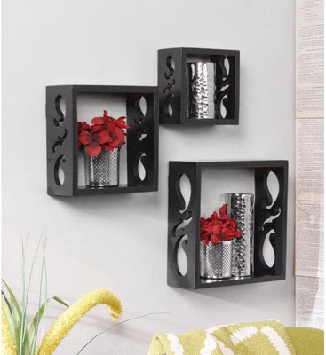 

Onlineshoppee Handicraft Design MDF Wall Shelf(Number of Shelves - 3, Black)