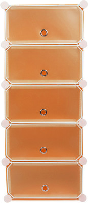 

Chrome Compartment Polypropylene Wall Shelf(Number of Shelves - 5, Orange)