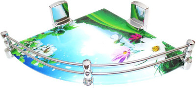 

RoyaL Indian Craft Beautiful Nature Printed 12 Inch Glass Wall Shelf(Number of Shelves - 1, Multicolor)