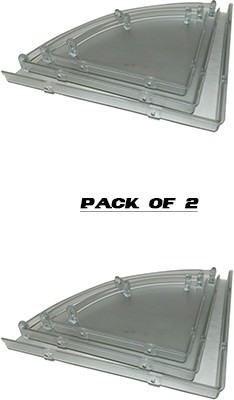 

Aquabath UB-CORNER SET 3 PC. PACK OF 2 8X8,10X10,12X12 With Unbrekable Plastic Material Plastic Wall Shelf(Number of Shelves - 2, Clear)