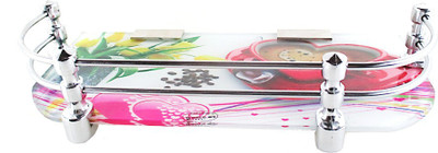 

RoyaL Indian Craft 12 By 5 Inch Heart Printed Multi-color Glass Wall Shelf(Number of Shelves - 1, Multicolor)