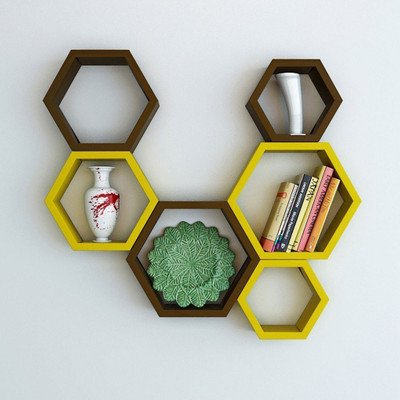 

SG Wooden Wall Shelf(Number of Shelves - 6, Multicolor)