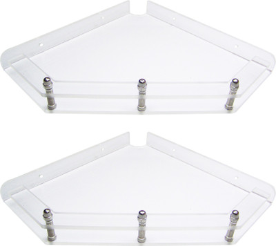

Transtal 2 pc. 'Diamond' Corner 10" Acrylic Wall Shelf(Number of Shelves - 2, Clear)