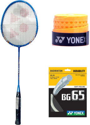 

Yonex New Series GR777Racket + Etec902 Grip + BG65 String Blue Strung Badminton Racquet(G4 - 3.25 Inches, 90 g)