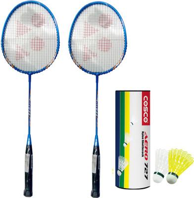 

Yonex New Series GR777 Racket + Aero727 Shuttlecock Pack of 12pc Blue Strung Badminton Racquet(G4 - 3.25 Inches, 180 g)