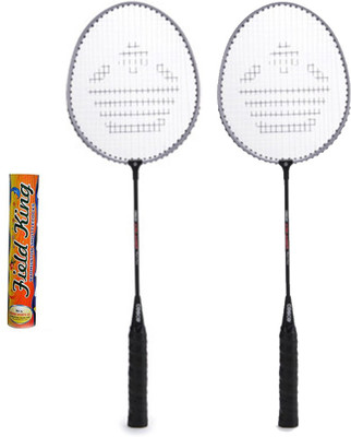 

Cosco CB-150E Badminton Racket Pair With Field King Badminton Shuttle Cock ( Pack of 10 )- Badminton Kit Multicolor Strung Badminton Racquet(G5 - 3 Inches, 260 g)