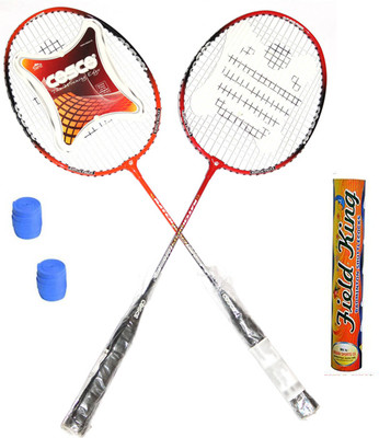 

Cosco CB-95 Badminton Kit- ( 2 Racket, 2 Grip and Field King Shuttle Cock- Pack of 10 ) Multicolor Strung Badminton Racquet(G5 - 3 Inches, 260 g)