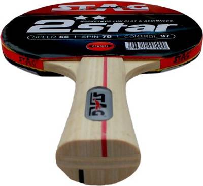 Stag 2 Star G4 Unstrung Table Tennis Racquet (Blue, Red, Weight - 148 g) 