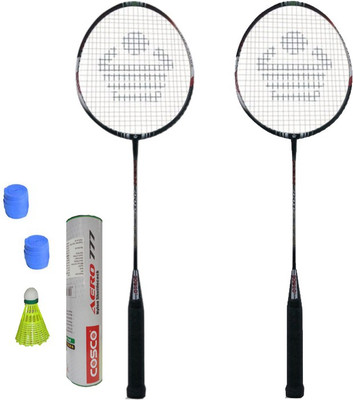 

Cosco CBX-410 Badminton Kit- ( 2 Racket, 2 Grip, Aero 777 Nylon Shuttle Cock- Pack of 6 ) Multicolor Strung Badminton Racquet(G5 - 3 Inches, 260 g)