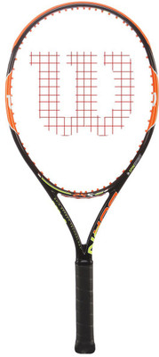 

Wilson Burn 25 Black, Orange Strung Tennis Racquet(G3 - 4 3/8 Inches, 240 g)