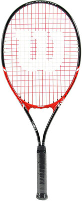 

Wilson Fusion XL Red, Black Strung Tennis Racquet(G3 - 4 3/8 Inches, 390 g), Black;red