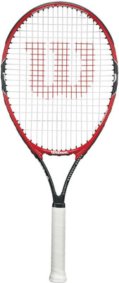 Wilson Roger Federer Red, Black, White Strung Tennis Racquet(G3 - 4 3/8 Inches, 105 g), Black;red;white