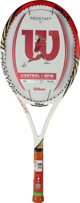 

Wilson Blx Pro Staff 90 Black, Gold, White, Red Unstrung Tennis Racquet(G3 - 4 3/8 Inches, 357.2 g), Black;gold;red;white