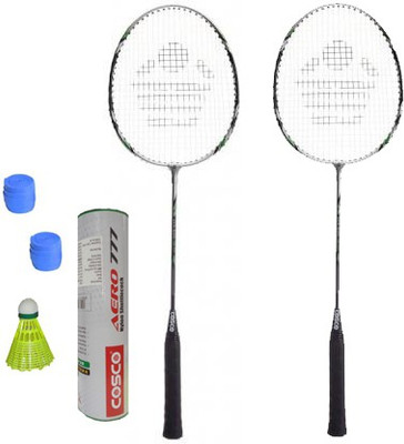 Cosco CBX 222 Badminton Kit 2 Racket, 2 Grip, Aero 777 Nylon Shuttle Cock Pack of 6 Badminton Kit