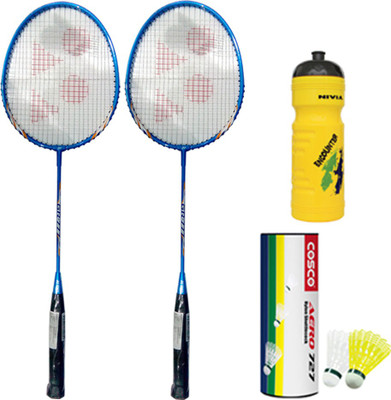 

Yonex New Series GR777 Racket + Aero727 Shuttlecock Pack of 12pc + Sipper Blue Strung Badminton Racquet(G4 - 3.25 Inches, 180 g)