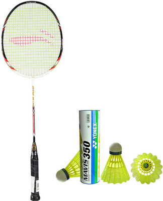 

Li-Ning XP G-Tek-68 Badminton Racket + 1 Mavis 350 Shuttlecock (Pack of 6 pc) Multicolor Strung Badminton Racquet(G4 - 3.25 Inches, 90 g)