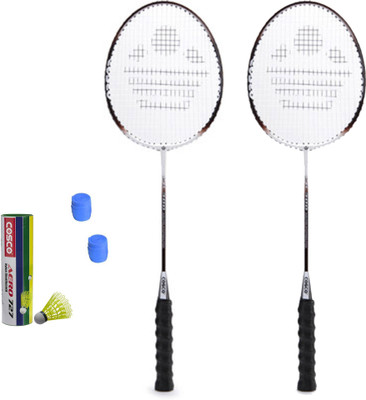 

Cosco CB-300 Badminton Kit- ( 2 Racket, 2 grip, Aero 727 Nylon Shuttle Cock- Pack of 6 ) Multicolor Strung Badminton Racquet(G5 - 3 Inches, 260 g)