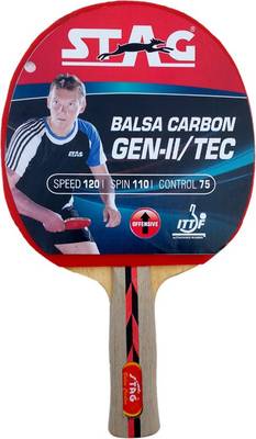 Stag Balsa Carbon Gen 2 With Deluxe Case Flat Grip Unstrung Table...