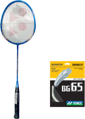 

Yonex New Series GR777 Racket + BG65 String Blue Strung Badminton Racquet(G4 - 3.25 Inches, 90 g)