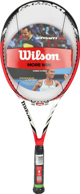 

Wilson Steam 99 TNS Red, Black, White Strung Tennis Racquet(Weight - 350 g), Black;red;white