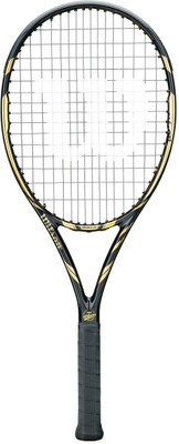 

Wilson Juice 100 S Black, Gold Unstrung Tennis Racquet(G3 - 4 3/8 Inches, 315 g)