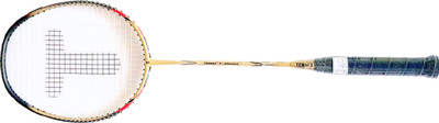 

Tennex T-2003 GR Gold, Red, Black Strung Badminton Racquet(G2 - 3.75 Inches, 88 g), Black;gold;red