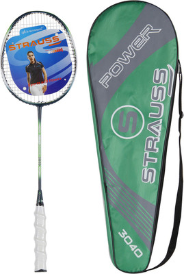 

Strauss Nano Spark Badminton Racquet with Full cover(Green) Green Strung Badminton Racquet(G4 - 3.25 Inches, 490 g)