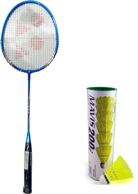 

Yonex New Series GR777 Racket + Mavis 200i Shuttlecock Pack of 6pc Multicolor Strung Badminton Racquet(G4 - 3.25 Inches, 90 g)