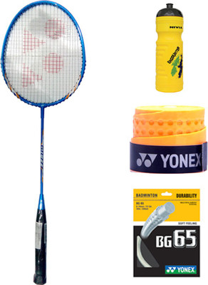 

Yonex New Series GR777 Racket+Etec902+BG65+Sipper Multicolor Strung Badminton Racquet(G4 - 3.25 Inches, 90 g)