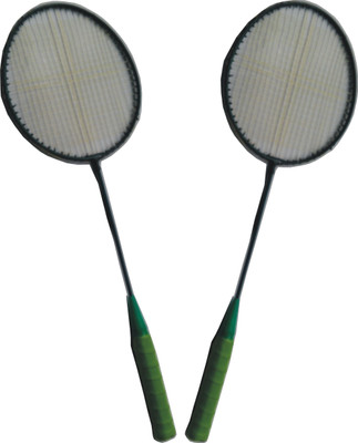 

J&JC STRIKE (Badminton Racket 2 Pcs) G5 Strung Badminton Racquet Multicolor Strung Badminton Racquet(G5 - 3 Inches, 140 g)
