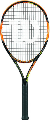 

Wilson Burn 26 Orange, Black Strung Tennis Racquet(G3 - 4 3/8 Inches, 250 g), Black;orange