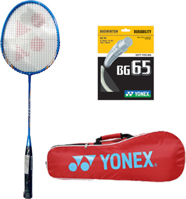 

Yonex New Series GR777 Racket + BG65 String+Kit Bag Blue Strung Badminton Racquet(G4 - 3.25 Inches, 90 g)