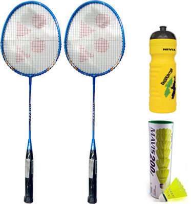 

Yonex New Series GR777 Racket + Mavis 200i Shuttlecock Pack of 12pc + Sipper Multicolor Strung Badminton Racquet(G4 - 3.25 Inches, 180 g)