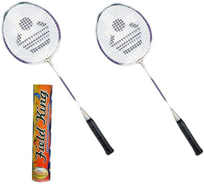 

Cosco CB-885 Badminton Racket Pair With Field King Badminton Shuttle Cock ( Pack of 10 )- Badminton Kit Multicolor Strung Badminton Racquet(G5 - 3 Inches, 260 g)