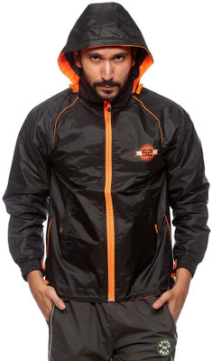 

Sports 52 Wear RW1295 Solid Men's Raincoat, Black.orange.