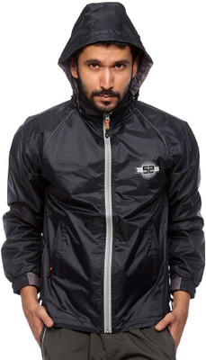 

Sports 52 Wear RW1295 Solid Men's Raincoat, Black;grey