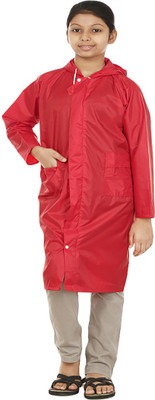 

Finery Solid Girls Raincoat, Red
