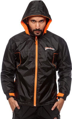 

Sports 52 Wear RW1295 Solid Men's Raincoat, Black. orange.