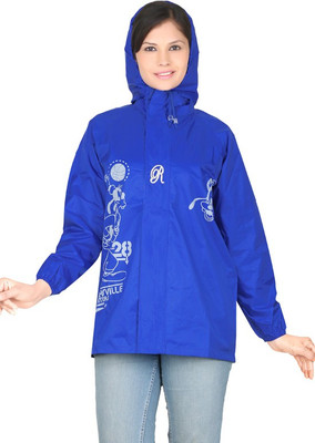 

Real Graphic Print Men's Raincoat, Royal blue
