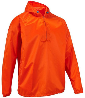 Quechua Rain Cut Solid Men's Raincoat, Orange