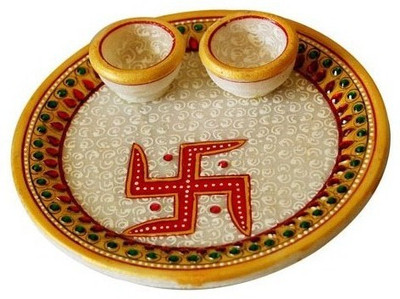 

Shreeng Puja Thali with Marble Diya Marble(1 Pieces, Multicolor)
