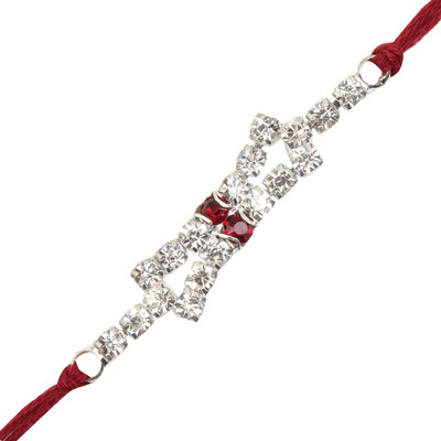 RELBEES Thread RKS419070939 Silver Rakhi  Set(1 Silver Rakhi)