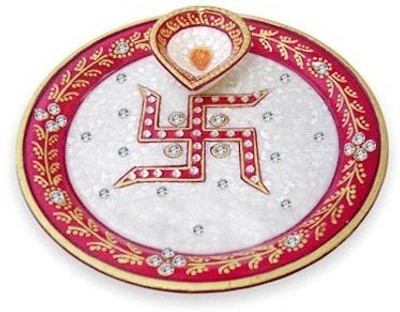 

Shreeng Marble Puja Thali with Single Diya Marble(1 Pieces, Multicolor)