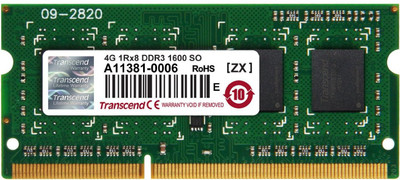 Transcend 1600 MHz DDR3 SO-DIMM DDR3 4 GB Laptop DDR3 (Transcend 4 GB DDR -3- 1600MHZ Laptops RAM (JM1600KSH-4G))(Green) available at flipkart for Rs.2800